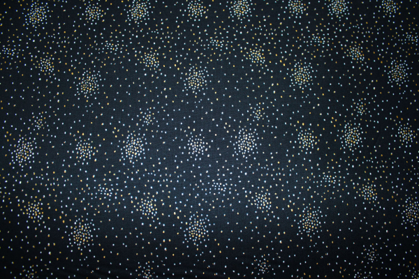 Designer-Baumwollstoff Clusters Black Hole metallic schwarz (10 cm)